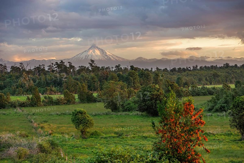 Puyehue volcano in the evening light