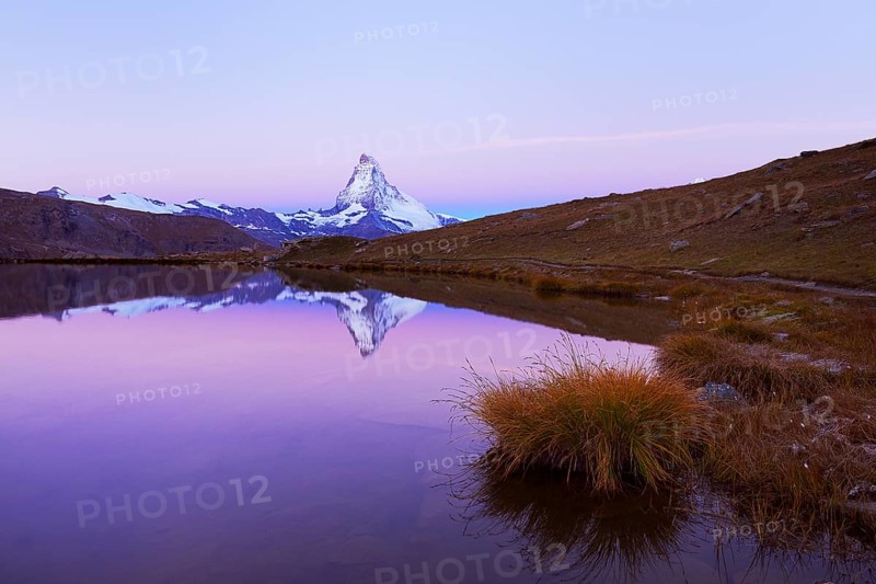 Matterhorn reflected in lake Stellisee