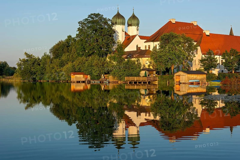 Benedictine Kloster Seeon monastery with monastery church of St. Lambert