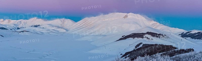 Piano Grande of Castelluccio di Norcia at sunset in winter