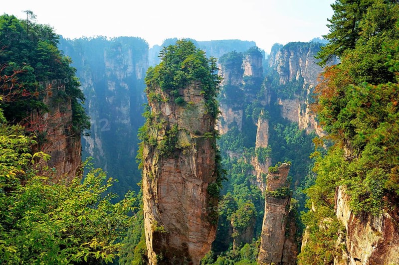 Avatar' mountains with vertical quartz sandstone rocks