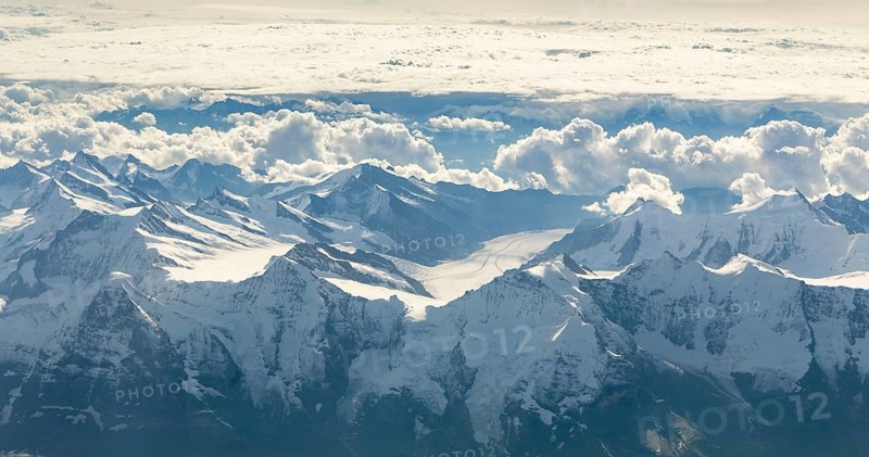 Aerial view of the mountains Eiger