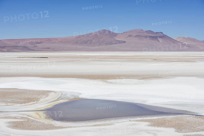 Salt lake on the road to Argentina