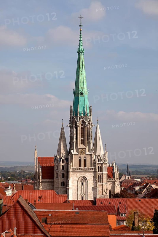 Spire of Marienkirche Church in Muhlhausen
