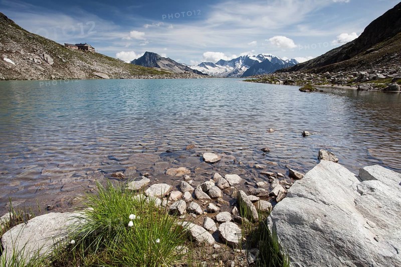 Friesenbergsee lake with views of the Zillertal Alps