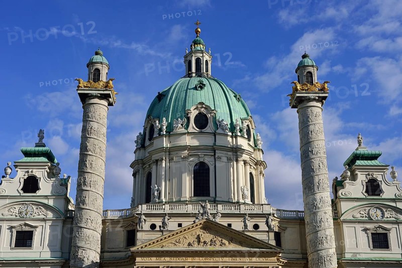 Baroque Karlskirche church designed by Johann Bernhard Fischer von Erlach