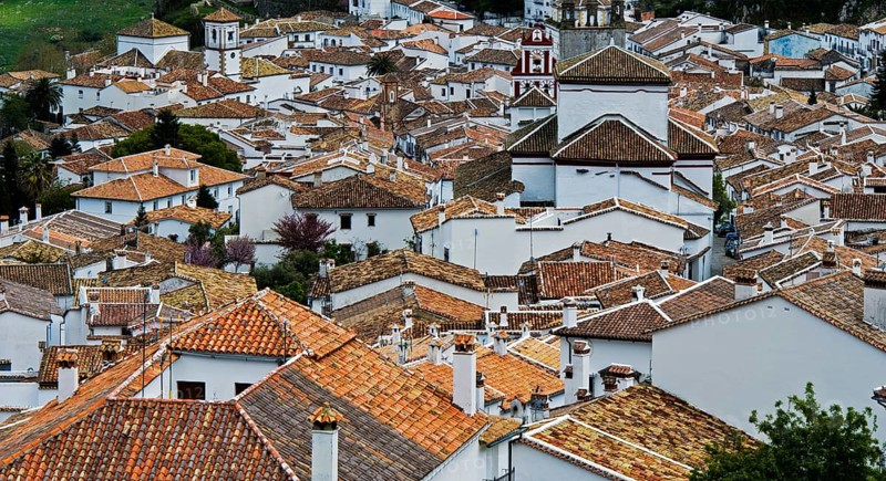 View over the rooftops of the white village