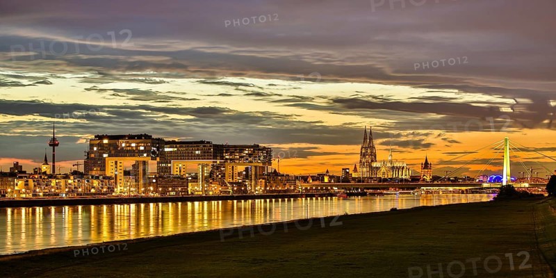 Panoramic view of the Rhine with Cologne Cathedral