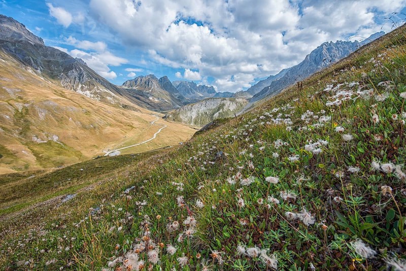 View of the Col du Galibier mountain pass