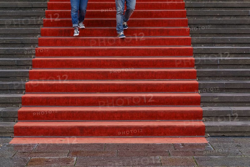 Red carpet on the steps of the Konzerthaus Berlin concert hall