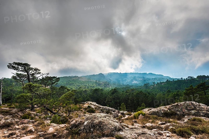 Mountain landscape with dramatic clouds