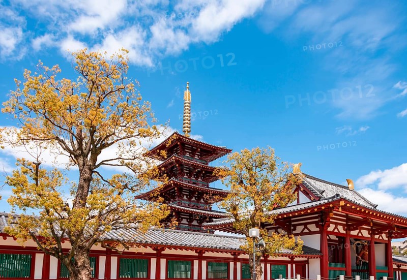Shitennoji with five-storey pagoda