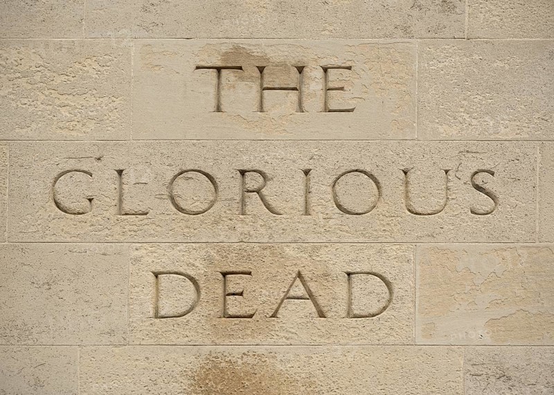 Lettering 'The Glorious Dead'