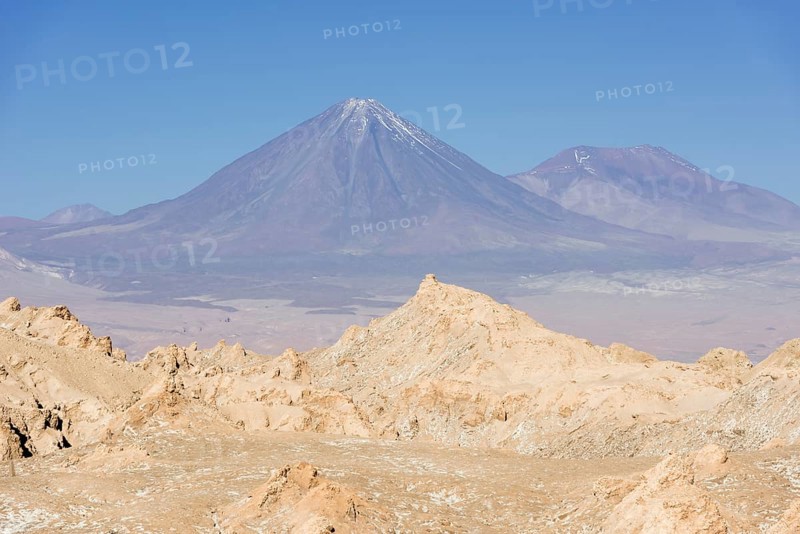Volcano Licancabur from Valle de la Luna or Valley of the Moon from San Pedro de Atacama