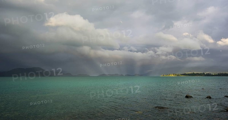 Evening mood with storm clouds above Lago Puyehue