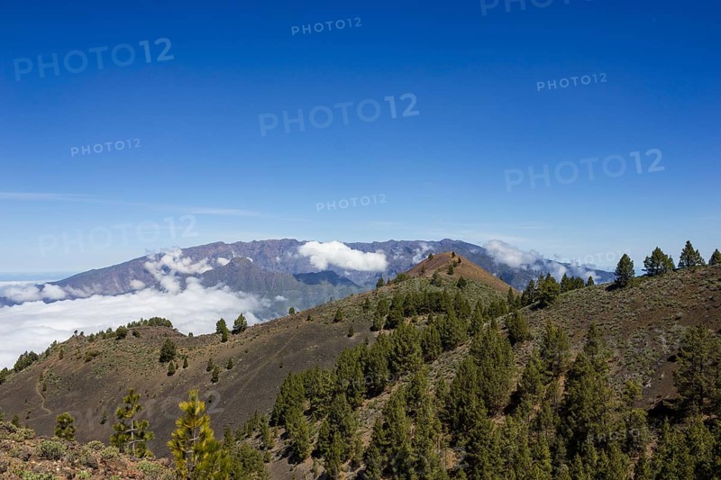 Volcanic landscape with the Caldera de Taburiente at the back