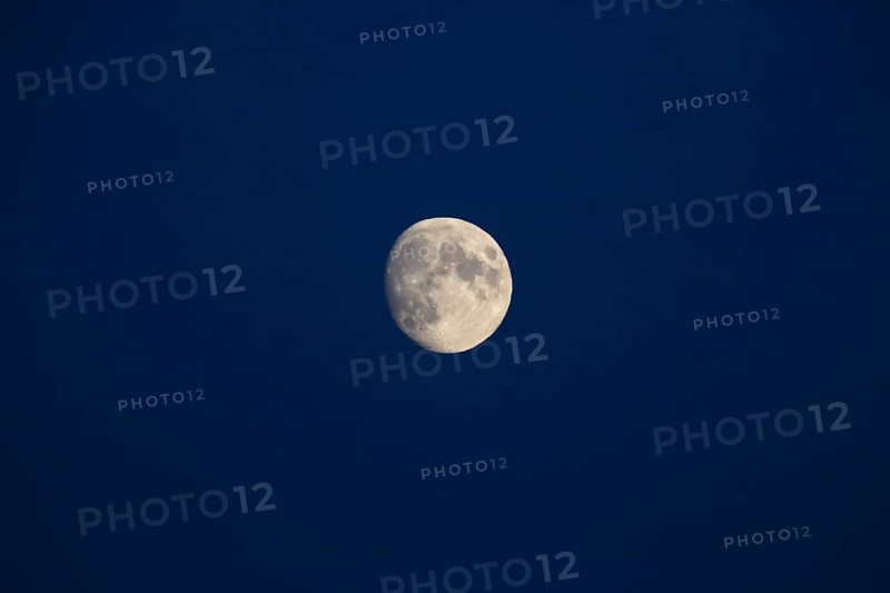 Waxing moon in the sky