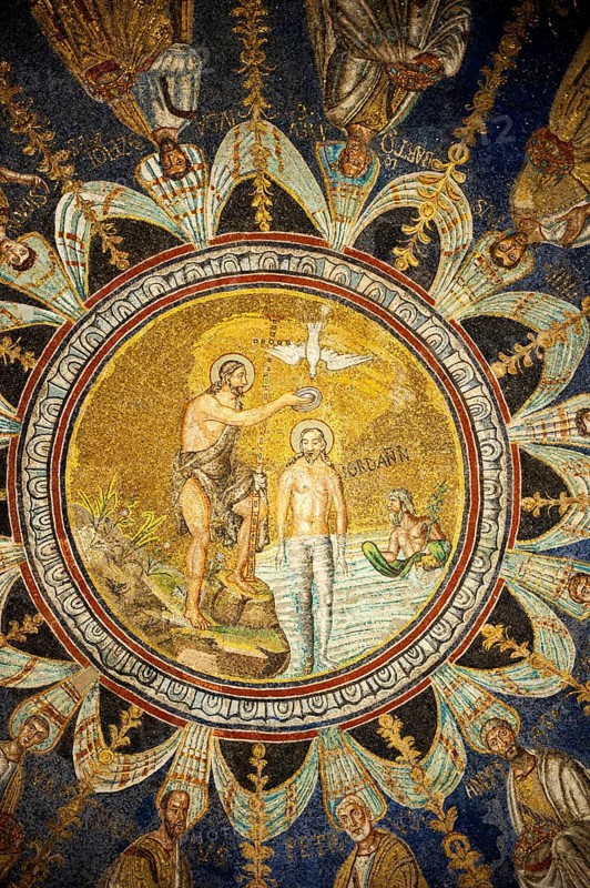 Ceiling mosaic in the Baptistry of the Cathedral of Ravenna