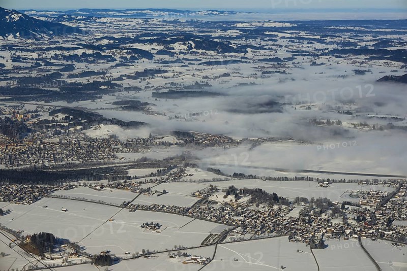 View from Tegelberg massif of the town of Fussen