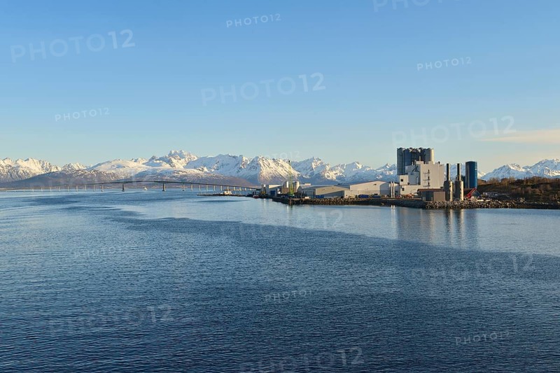 Industrial plant on blue Langoysund