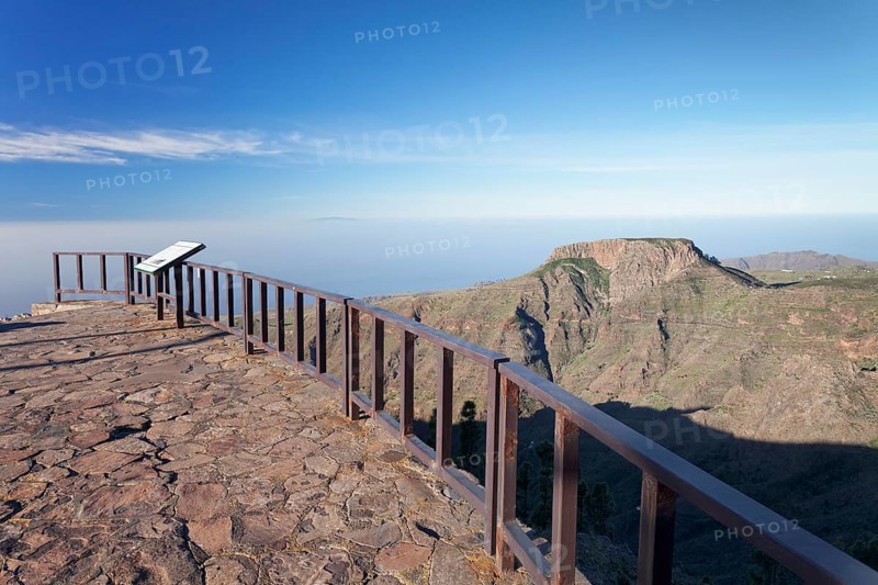 View from the Mirador de Igualero over the Barranco del Erque to Table Mountain Fortaleza