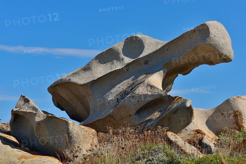 Bizzarre rock formation on one of the Lavezzi Islands or Iles Lavezzi in Bonifacio