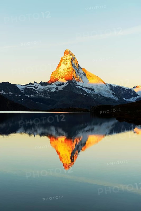 Matterhorn reflected in lake Stellisee