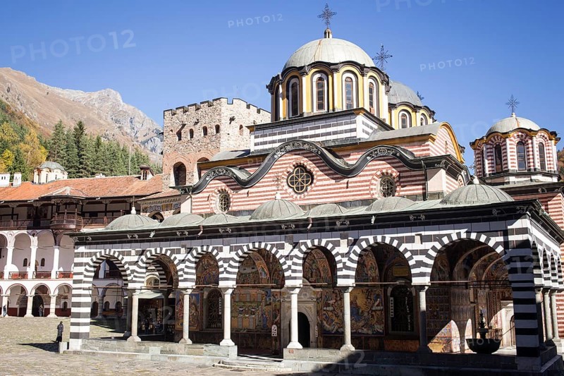 Courtyard with abbey church