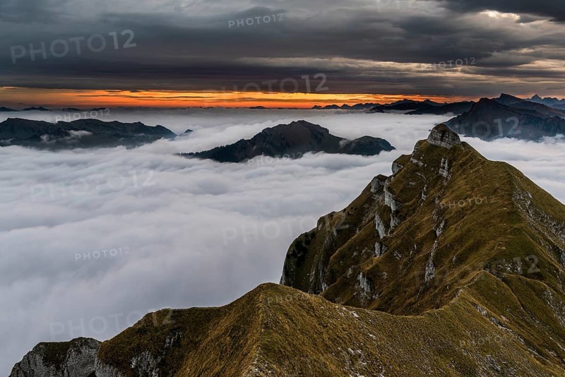 Summit of the Kanisfluh with cloud cover below