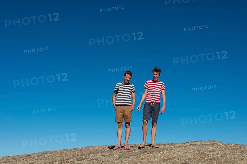 Two teenagers standing on Mt Vogelfederberg