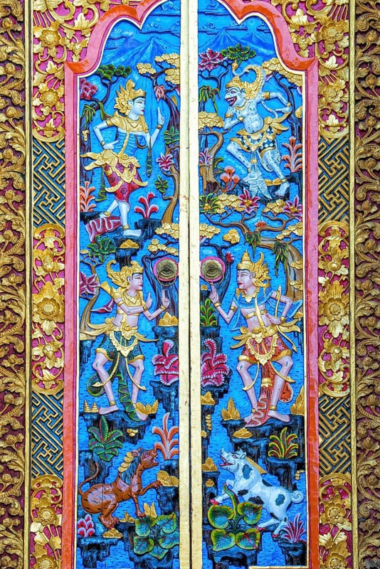 Carved door