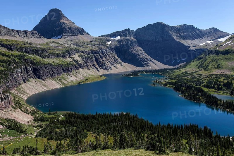 Hidden Lake with Reynolds Mountains