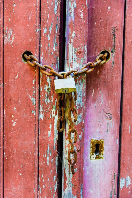 Lock on a chain
