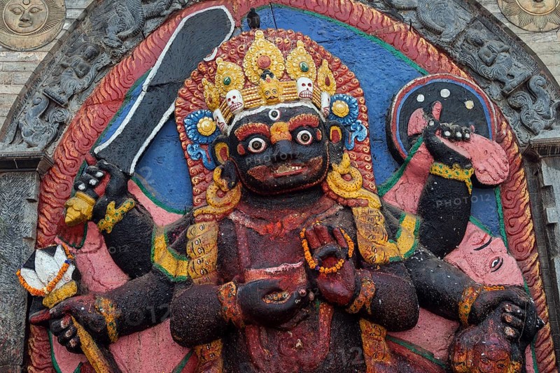 Six-armed Bhairava at Durbar Square