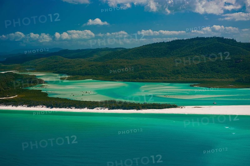 Aerial view of Whitehaven in the Whitsunday Islands