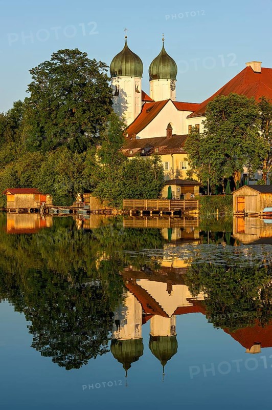 Benedictine Kloster Seeon monastery with monastery church of St. Lambert