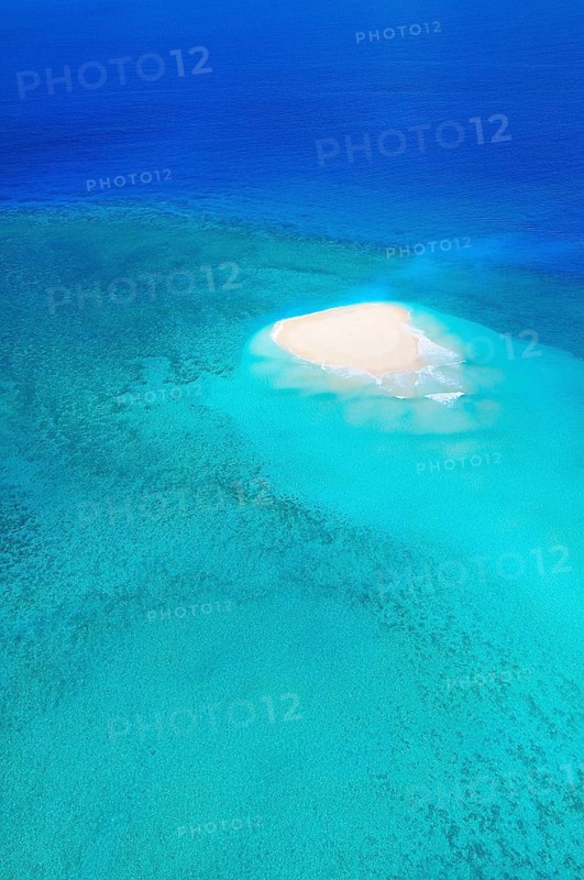 Coral reef with sand island