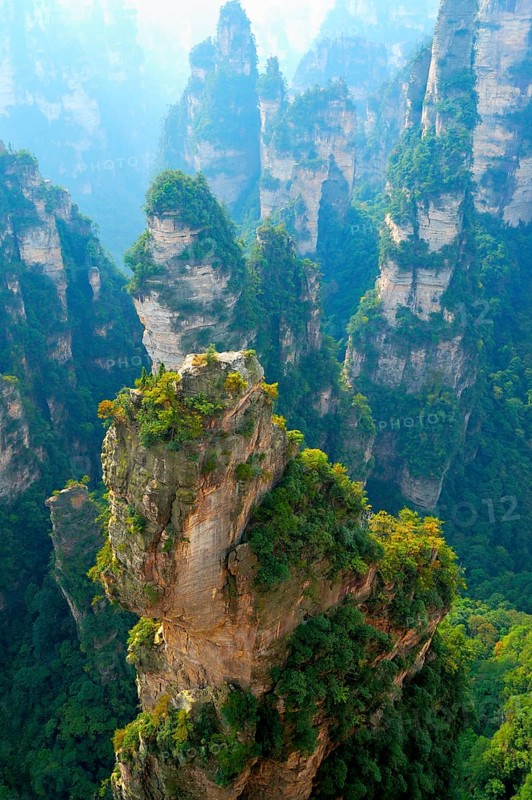 Avatar' mountains with vertical quartz sandstone rocks