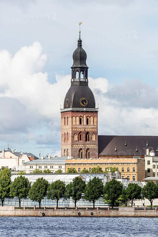 Historic centre with the banks of the Daugava river or Western Dvina