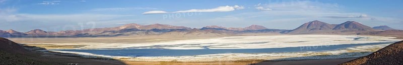 Panoramic view of the salt lake Salar del Huasco