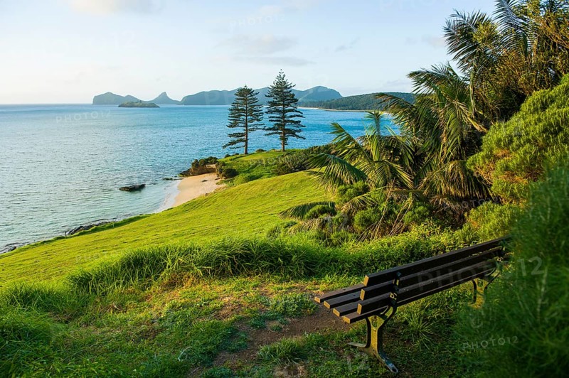 Beach on a golf course overlooking Lord Howe Island