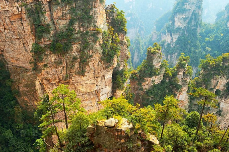 Avatar Mountains with vertical quartz-sandstone pillars