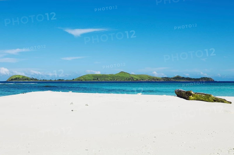 Mana Island from a sand bank