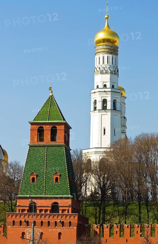 Bell tower of Ivan the Great and tower of Moscow Kremlin
