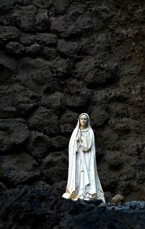Madonna figure in volcanic rock
