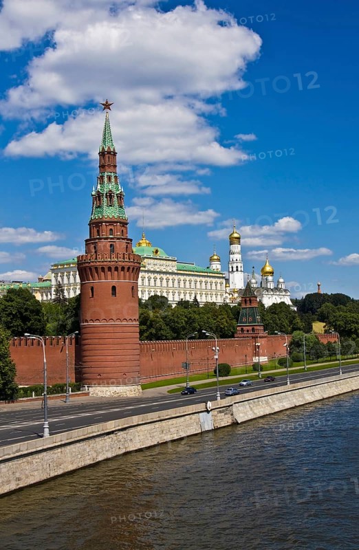 Towers of Moscow Kremlin and the Moskva River