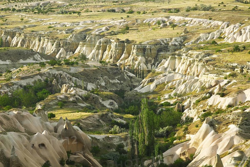 Cave dwellings and tufa formations