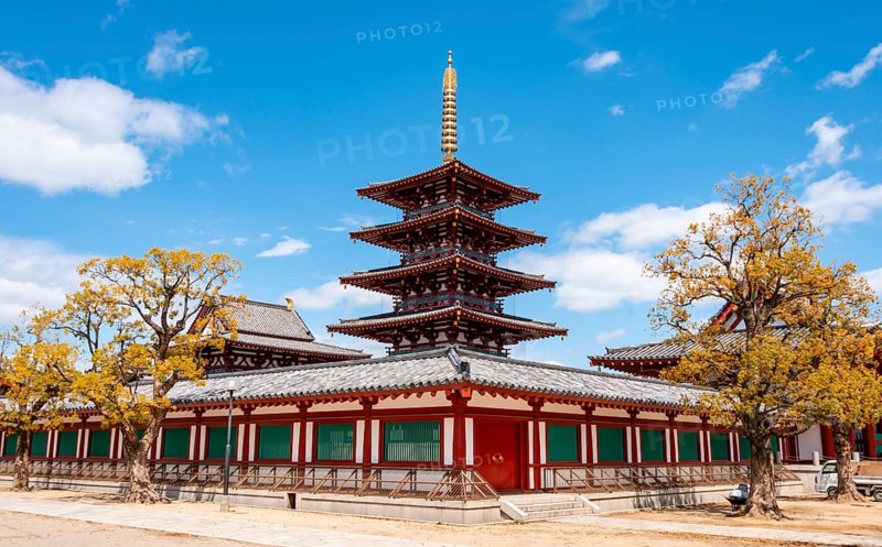 Shitennoji with five-storey pagoda