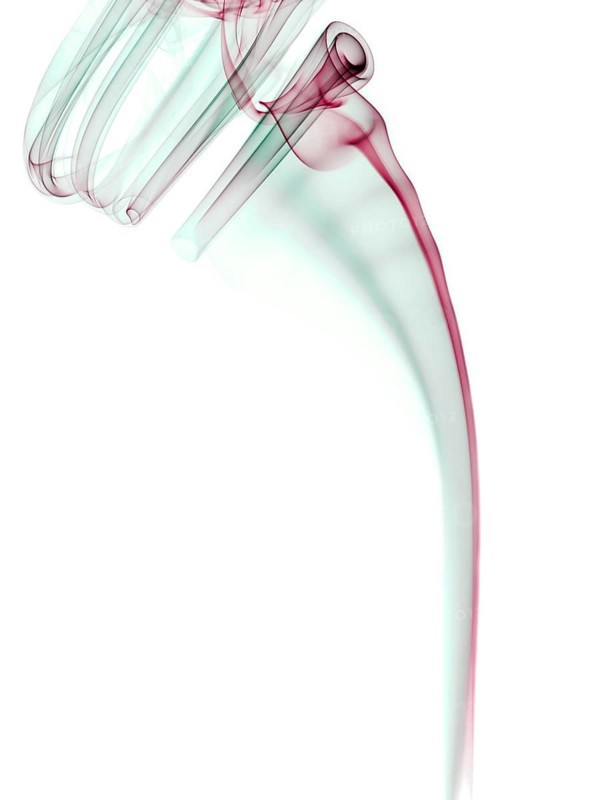 Colourful smoke from an incense stick or joss stick