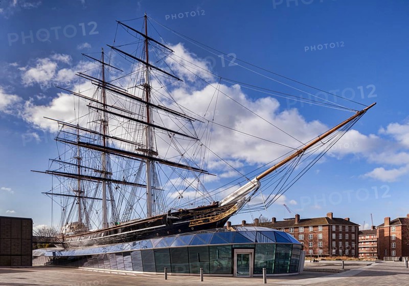 The tea clipper Cutty Sark on display
